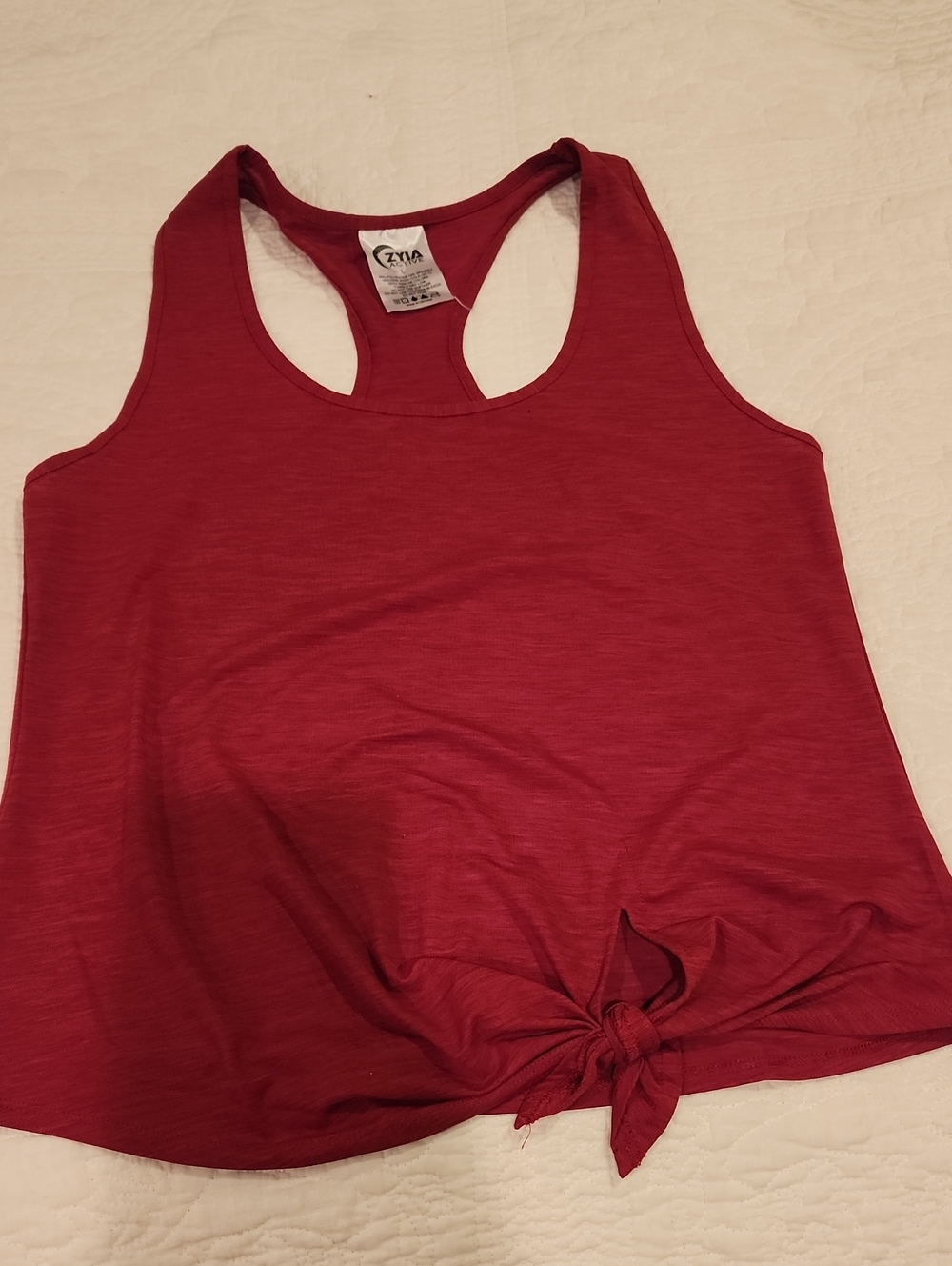 Women’s Maroon Racerback Tie-Front Tank Top